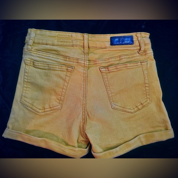 🖤 Adriano Goldshmied 🖤 AG Kids 14 The Karlie Shorts Yellow Stretch Denim 24” - Picture 5 of 7